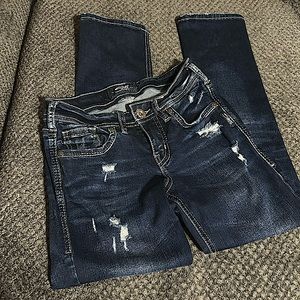 Silver Mid-rise capri